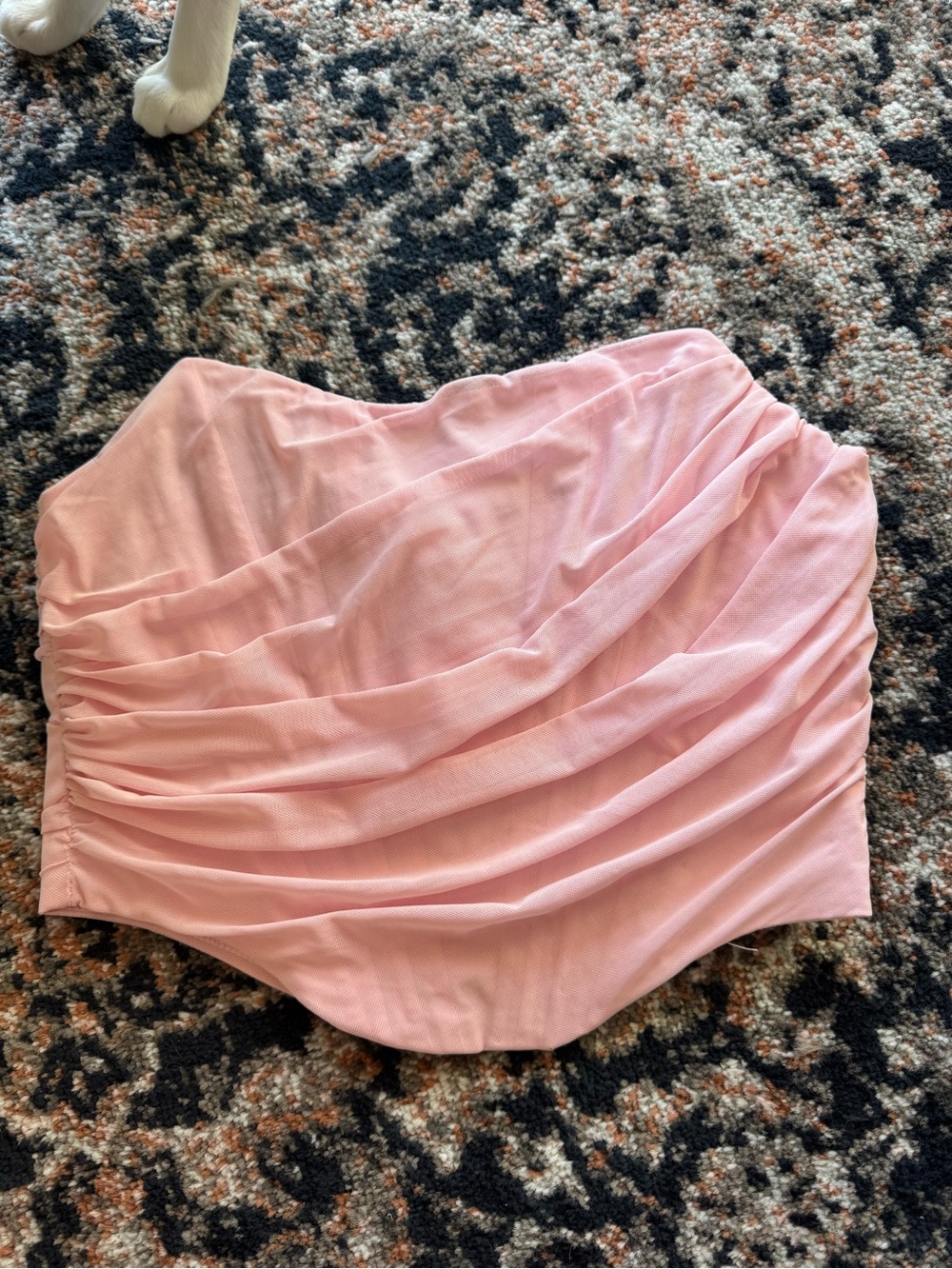 & Other Stories Blush Pink Draped Strapless Crop Top